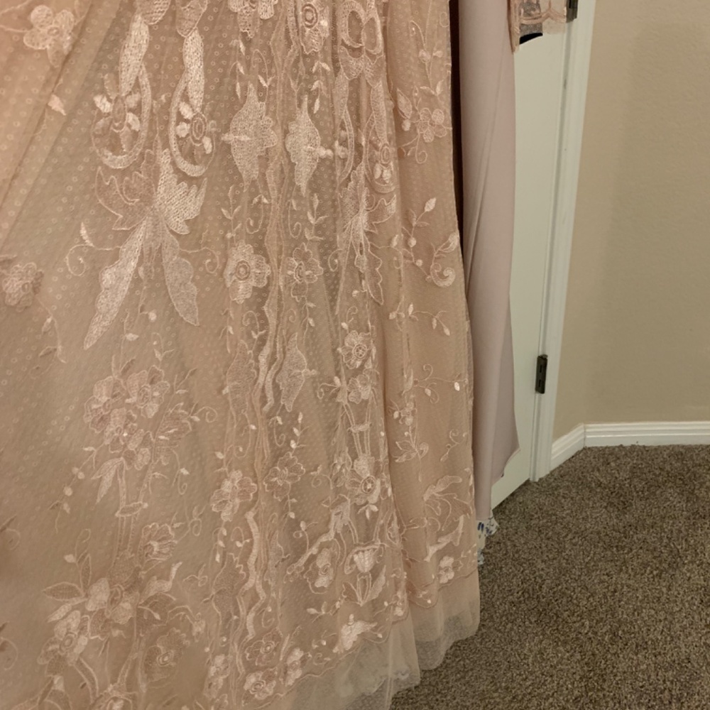Needle & Thread Eleanor layered gowns available in pink and grey gray - Picture 7 of 7